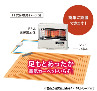 コロナFF式輻射暖房機フィルネオ・床暖対応モデル｜㈱千代田商事・山形仙台住設サービス